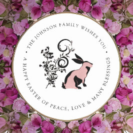 Personalisiert Happy Oster Modernes Bunny Runder Aufkleber