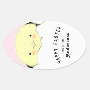 personalisiert Happy Oval Aufkleber