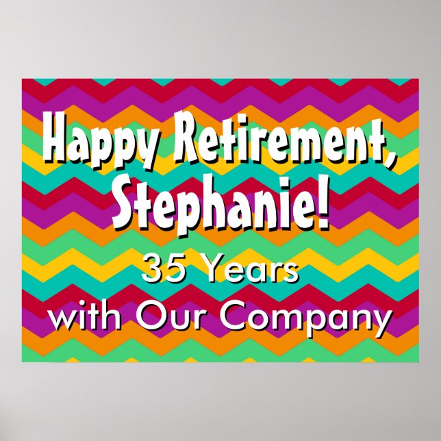 Personalisiert Happy Retirement Banner Poster (Vorne)