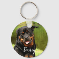 Personalisiert Happy Rottweiler Schlüsselanhänger