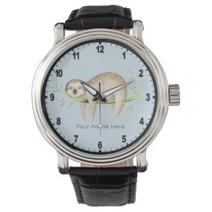 Personalisiert Happy Sloth Armbanduhr