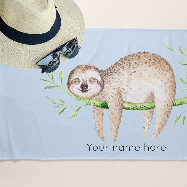 Personalisiert Happy Sloth Strandtuch (Von Creator hochgeladen)