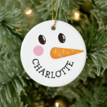 Personalisiert Happy Snowman Face Monogram Keramik Ornament<br><div class="desc">Personalisiert Happy Snowman Face Monogram Weihnachtsschmuck Keramik Ornament. Füllen Sie Ihren Namen für die niedliche Weihnachtszeit aus,  die Sie je gesehen haben. Mit Liebe Frankie   Marlow</div>