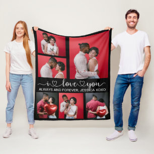 Personalisiert Happy Valentines Day 6 Foto Fleecedecke