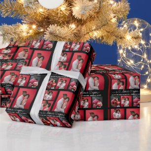 Personalisiert Happy Valentines Day 6 Foto Geschenkpapier