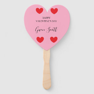 Personalisiert Happy Valentine's red heart pink Fächer