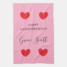 Personalisiert Happy Valentine's red heart pink