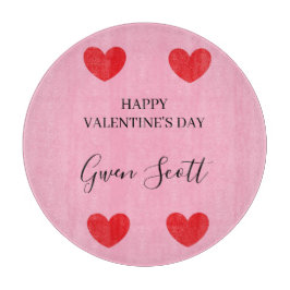 Personalisiert Happy Valentine's red heart pink Schneidebrett