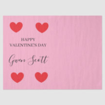 Personalisiert Happy Valentine's red heart pink