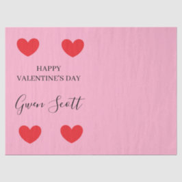 Personalisiert Happy Valentine's red heart pink Seidenpapier