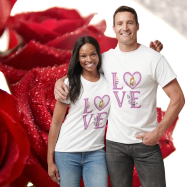 Personalisiert Happy Valentines's Day Foto T-Shir T-Shirt (Von Creator hochgeladen)