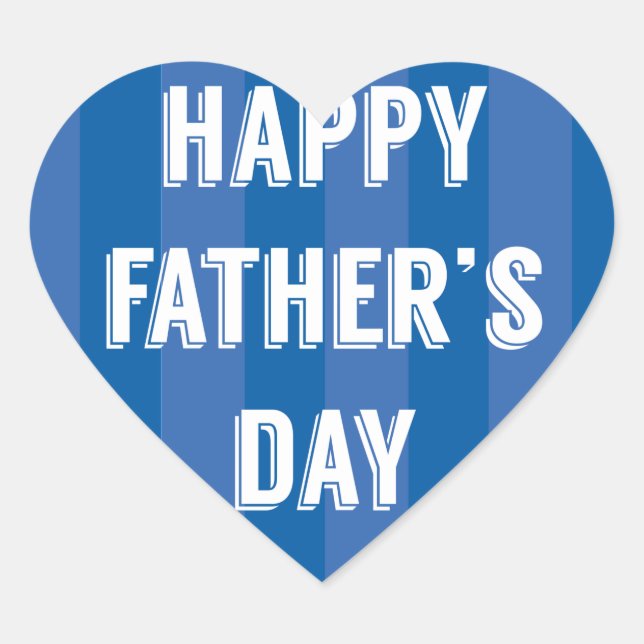 Personalisiert Happy Vathers Day Heart Sticker (Vorderseite)