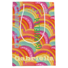 Personalisiert Happy Watercolor Geschenktasche Mittlere Geschenktüte