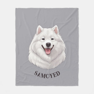 Personalisiert Happy White Samoyed Fleecedecke