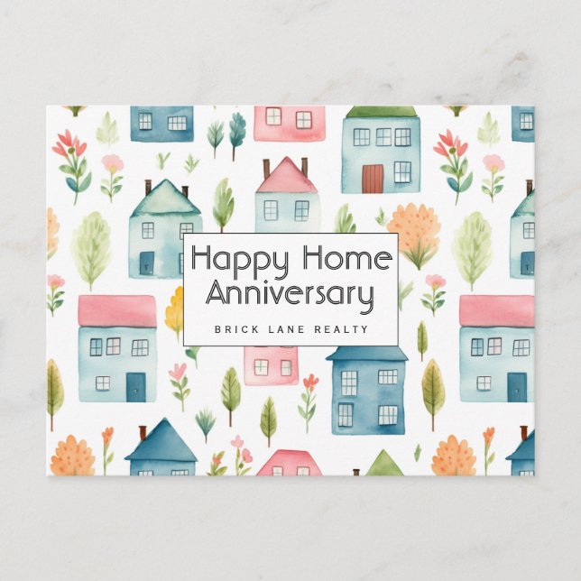 Personalisiert Happy Zuhause Anniversary Real Anwe Postkarte (Vorderseite)