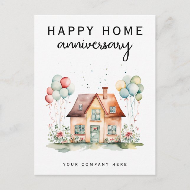 Personalisiert Happy Zuhause Anniversary Real Anwe Postkarte (Vorderseite)