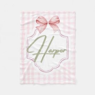 Personalisiert Harper Baby Girl Kinderzimmer Bow&G Fleecedecke