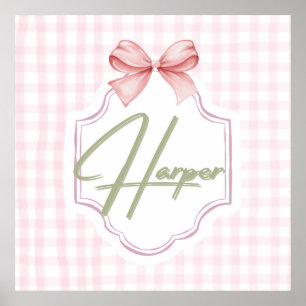 Personalisiert Harper Baby Girl Kinderzimmer Bow&G Poster