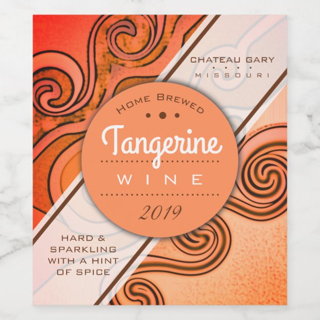 Personalisiert hausgemachter Orangenwein Weinetikett (Einzelnes Label)
