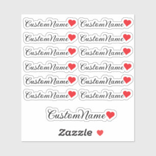 Personalisiert Heart Guest List - 12 Individuelle Aufkleber
