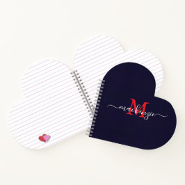 Personalisiert Heart Initials Spiral Bound Journal Notizbuch