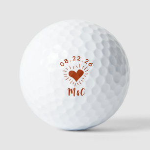 Personalisiert Heart Monogram Wedding Golfball