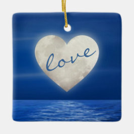 Personalisiert Heart Moon Liebe Unsere ersten Weih Keramikornament