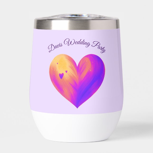 Personalisiert Heart Wine Tumbler (Vorderseite)
