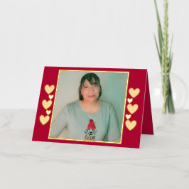 Personalisiert Hearts Foto Gold Foil Faltkarte