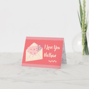 Personalisiert Hearts I Liebe You Valentinstag Car Feiertagskarte