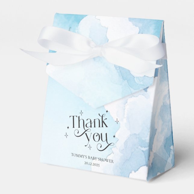 Personalisiert Heaven Sent Blue Clouds Babydusche Geschenkschachtel (Vorderseite)