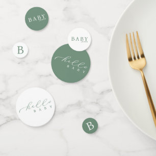 Personalisiert Hello Baby Minimalistisch Baby Dusc Konfetti