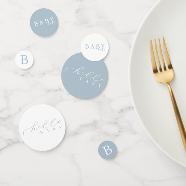 Personalisiert Hello Baby Minimalistisch Baby Dusc Konfetti (Gruppe)