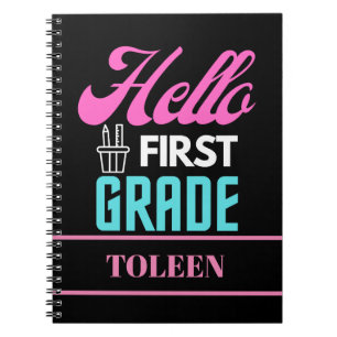 Personalisiert Hello First Grade Notizblock