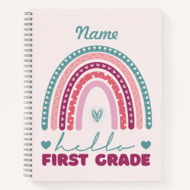Personalisiert Hello First Grade Notizbuch