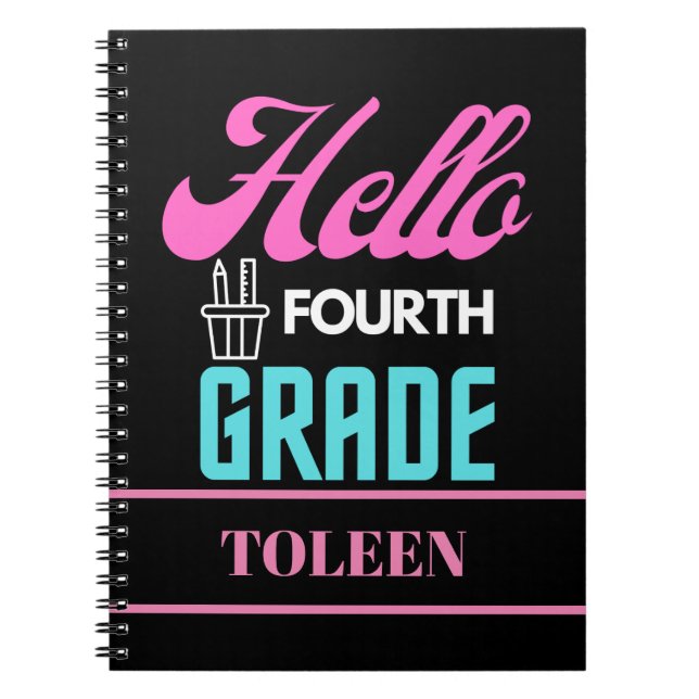 Personalisiert Hello Fourth Grade Notizblock (Vorderseite)