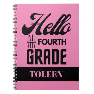 Personalisiert Hello Fourth Grade Notizblock
