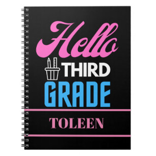 Personalisiert Hello Third Grade Notizblock