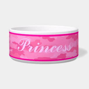 Personalisiert-Hellrosa-Camouflage Pet Bowl Napf