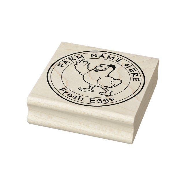 Personalisiert Hen Lays Eggs Frische Familienfarm Gummistempel (Stempel)