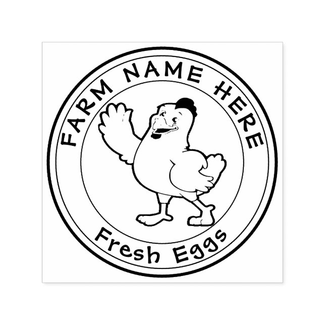 Personalisiert Hen Lays Eggs Frische Familienfarm Permastempel (Design)