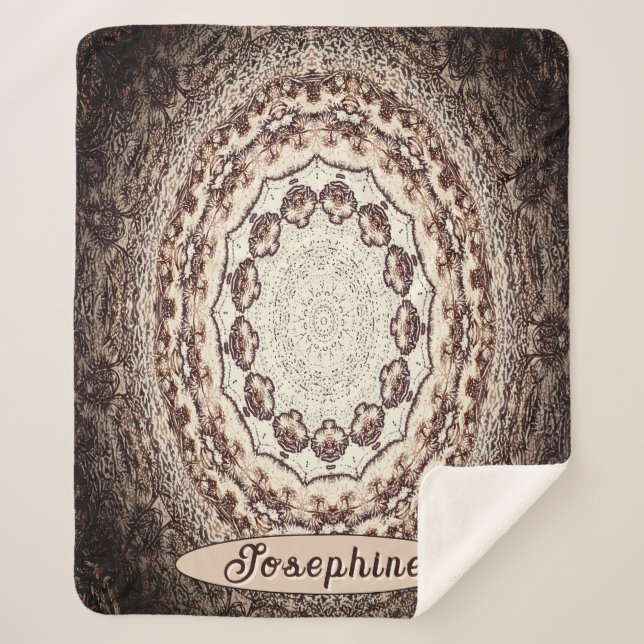 Personalisiert Herbst Brown Mandala Sherpadecke (Vorderseite)