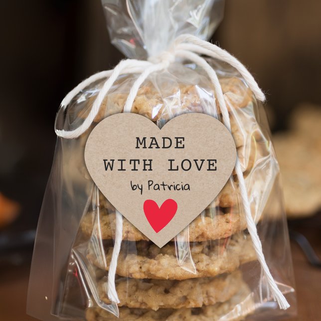 Personalisiert hergestellt aus Liebe Herz-Aufkleber (Von Creator hochgeladen)