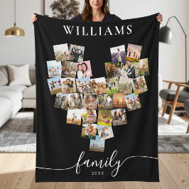 Personalisiert herz-förmige Familienfoto-Collage Fleecedecke