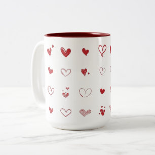 Personalisiert herzendruckte Kaffee-Tasse Zweifarbige Tasse