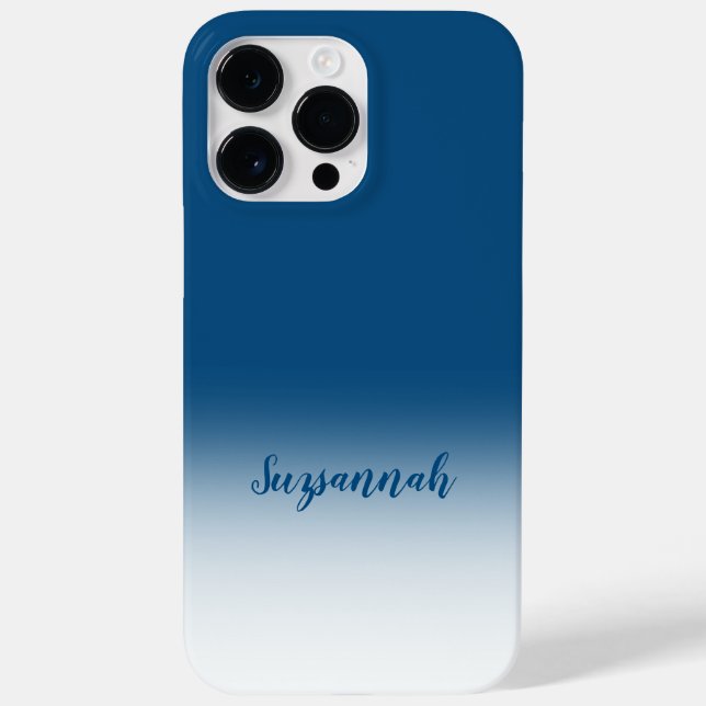 Personalisiert Hinzufügen eines Namens Mellow Blue Case-Mate iPhone Hülle (Rückseite)