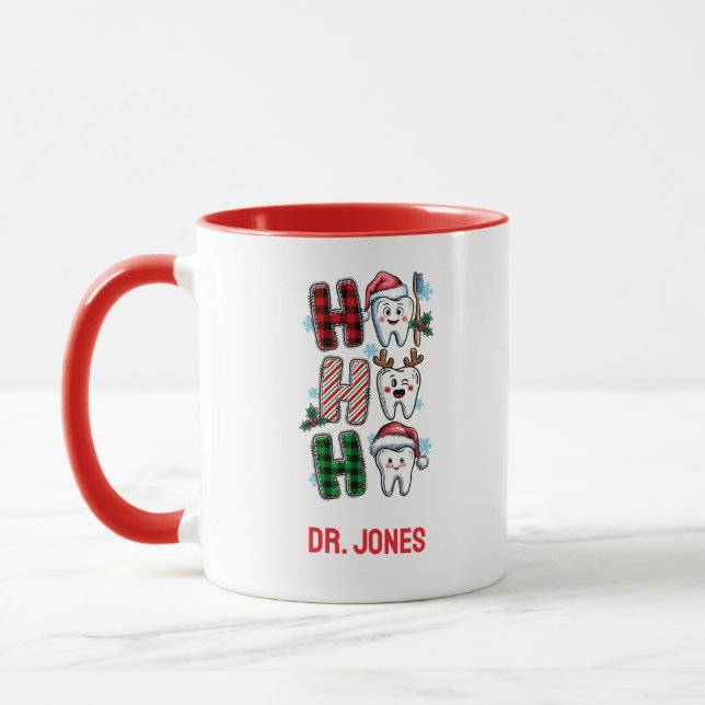 Personalisiert Ho Ho Ho Dental Tasse (Links)