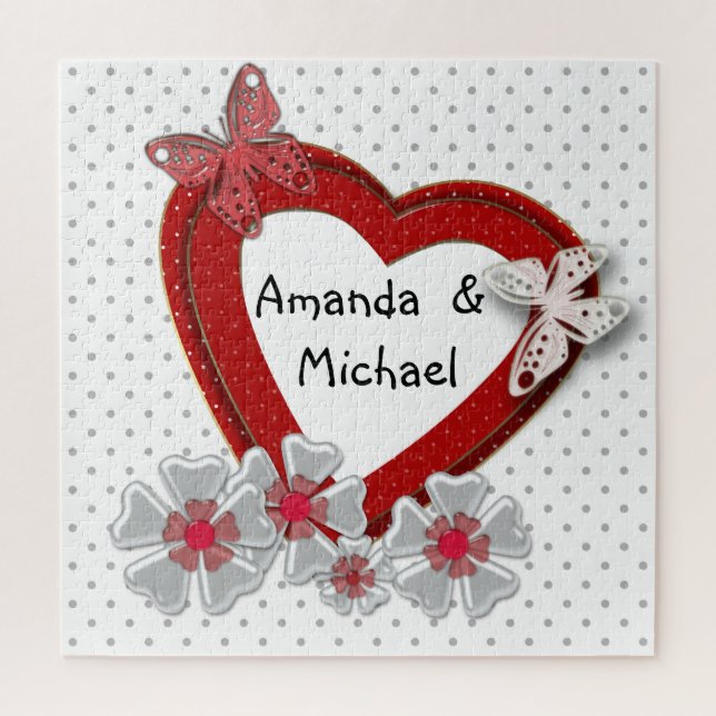 Personalisiert, Hochzeit oder Valentinstag Puzzle (Vertikal)