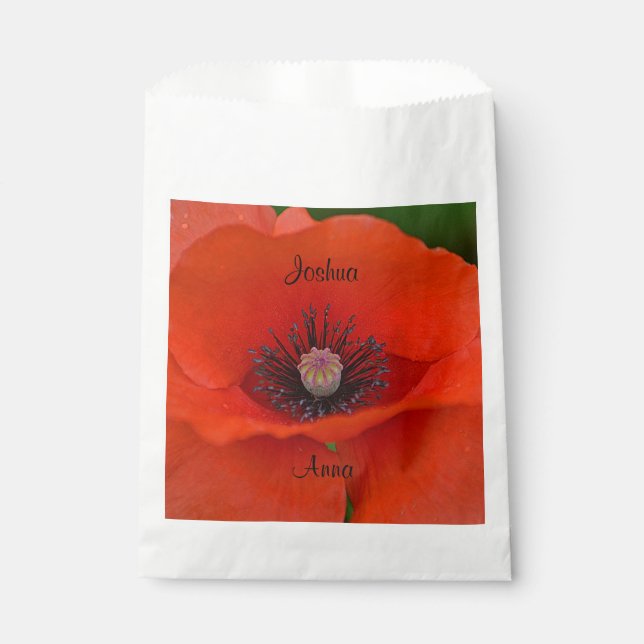 Personalisiert Hochzeitsmohn Geschenktütchen (Vorderseite)