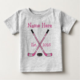 Personalisiert Hockey Baby Girl Name Jahr Geboren  T-shirt